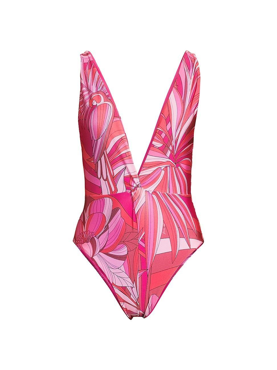 Womens Endless Summer Abstract Plunge One-Piece Swimsuit Product Image