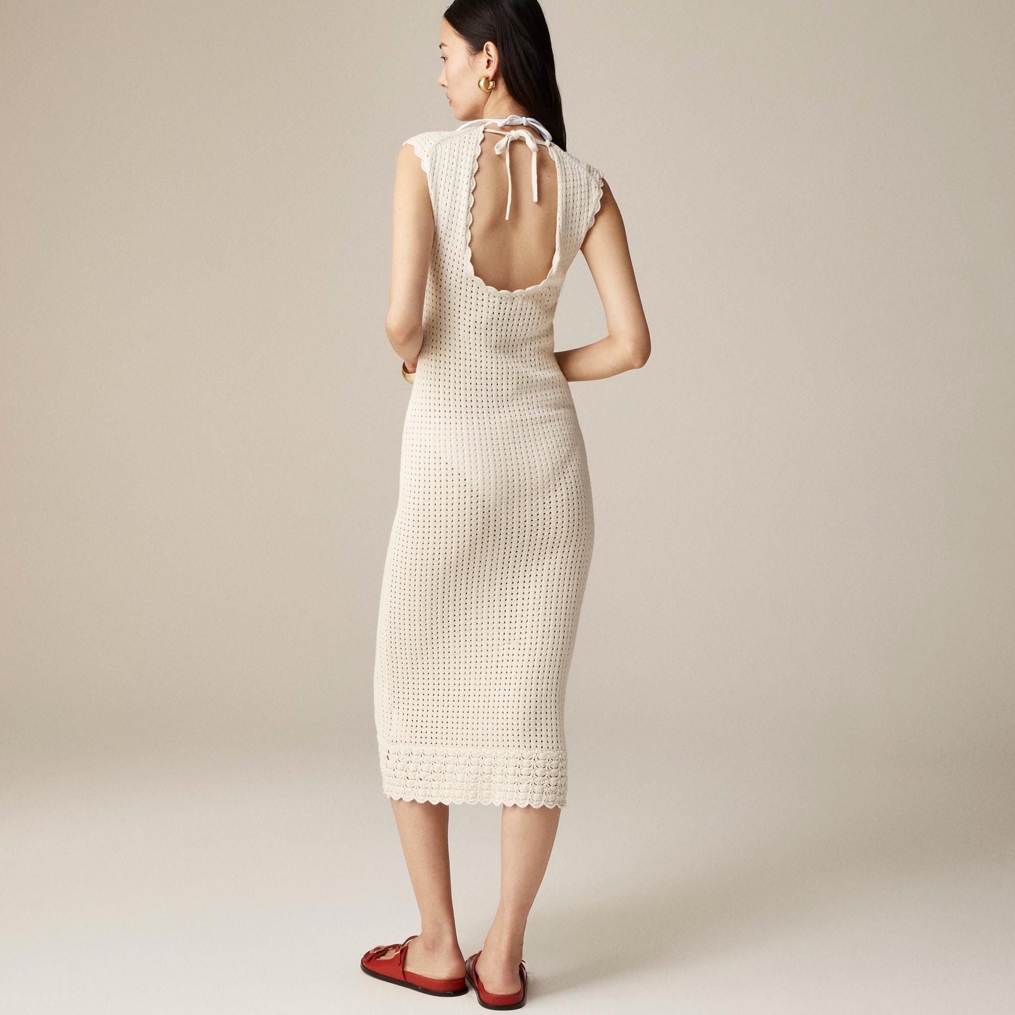 Crochet open-back midi dress Product Image