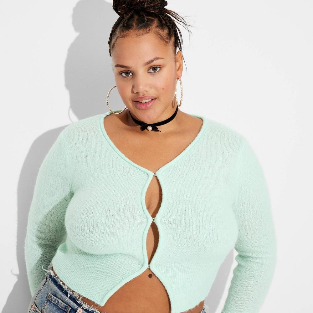 Womens Cropped Cardigan - Wild Fable Mint XXL Product Image