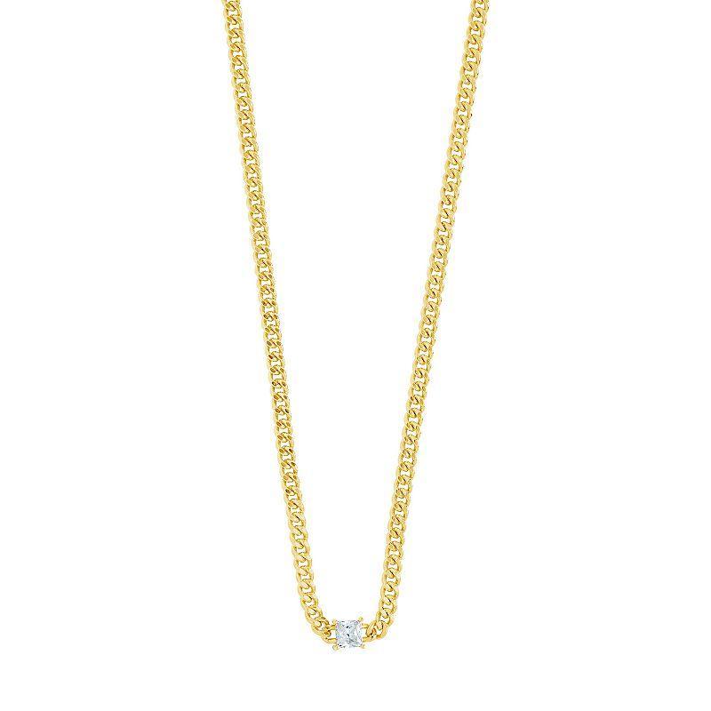 MC Collective Cubic Zirconia Accent Curb Chain Necklace, Womens Gold Tone Product Image