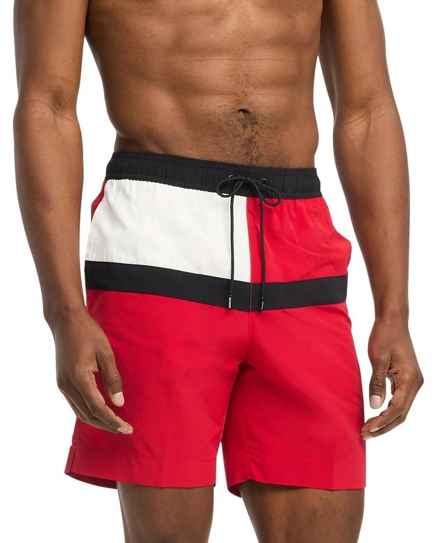 Tommy Hilfiger Mens Long Drawstring Flag 7 Swim Trunks Product Image