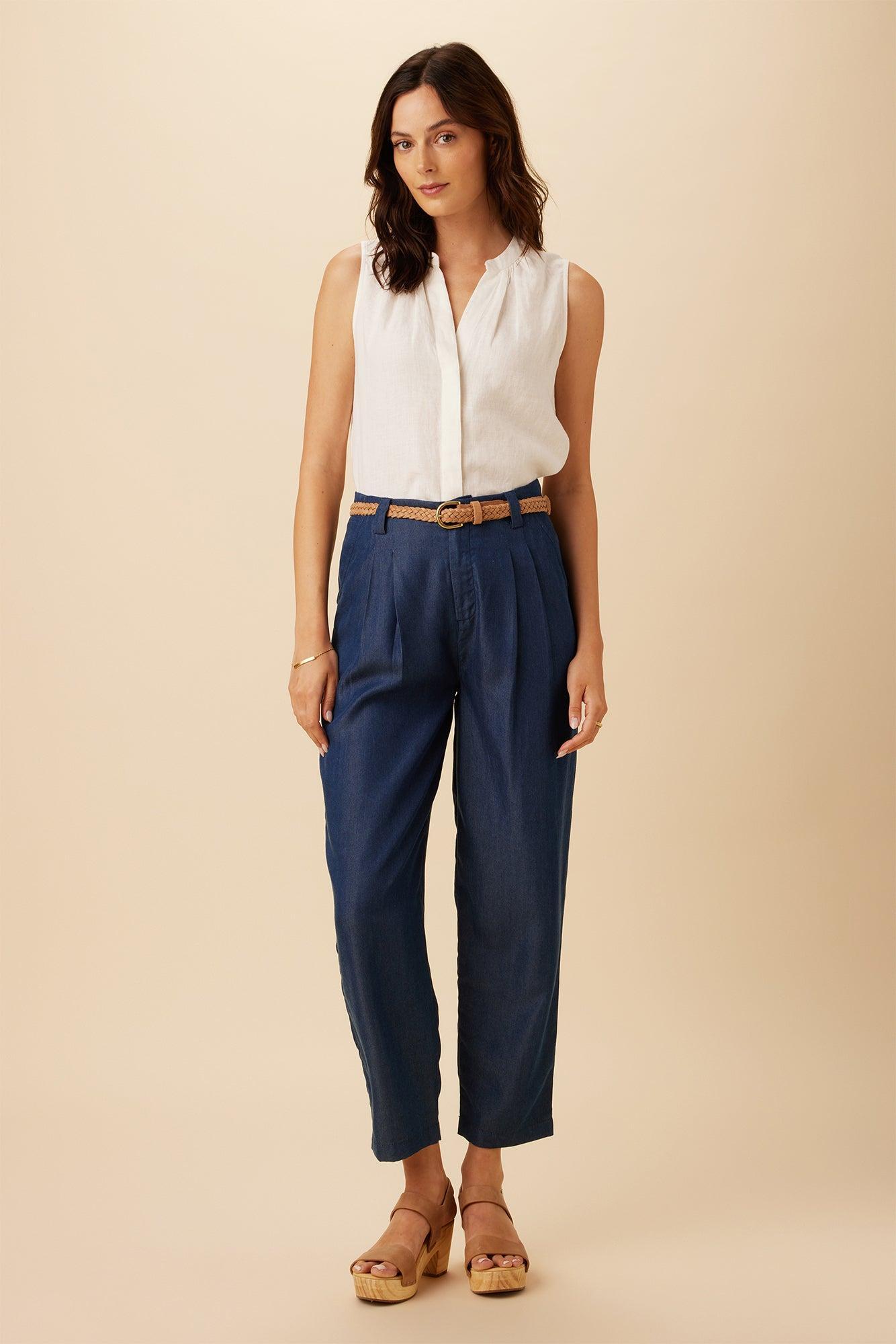 Larisa Denim Tencel Pant - Indigo Product Image