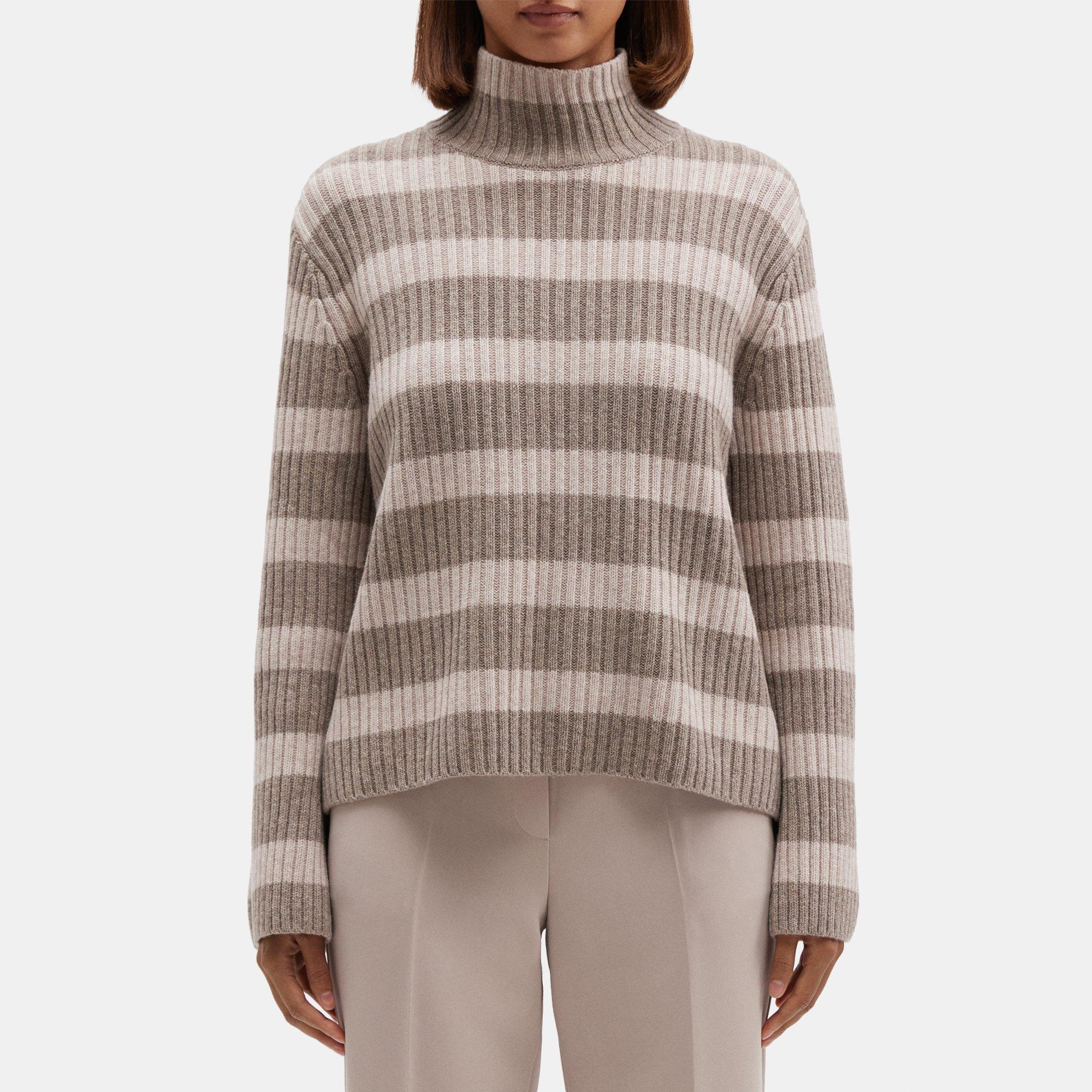 Wool Striped Turtleneck Sweater | Theory Outlet Product Image