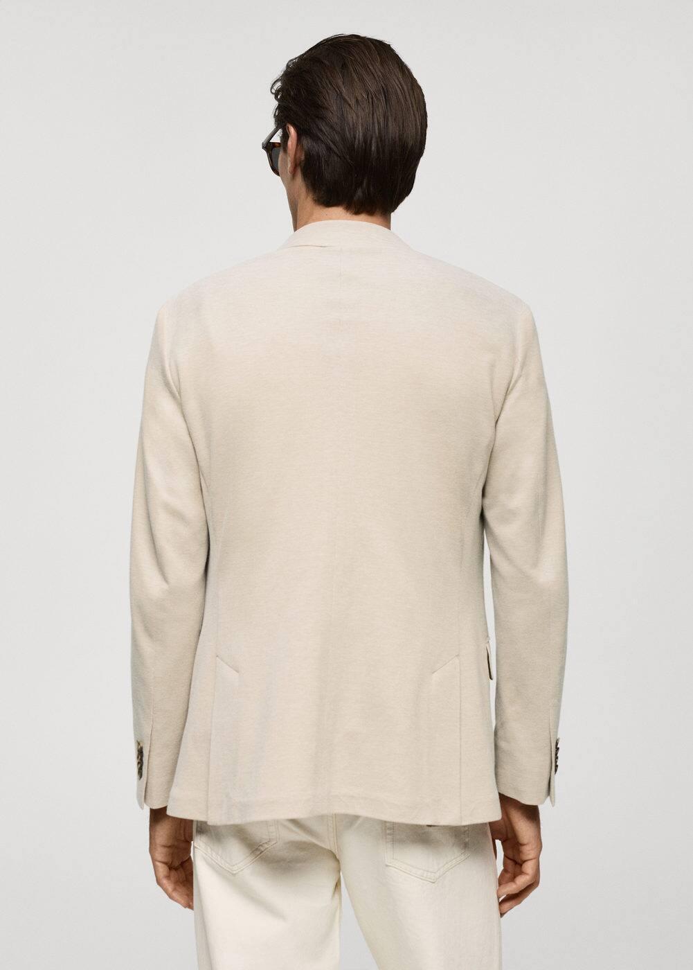 MANGO MAN - Structured slim fit cotton blazer beigeMen Product Image