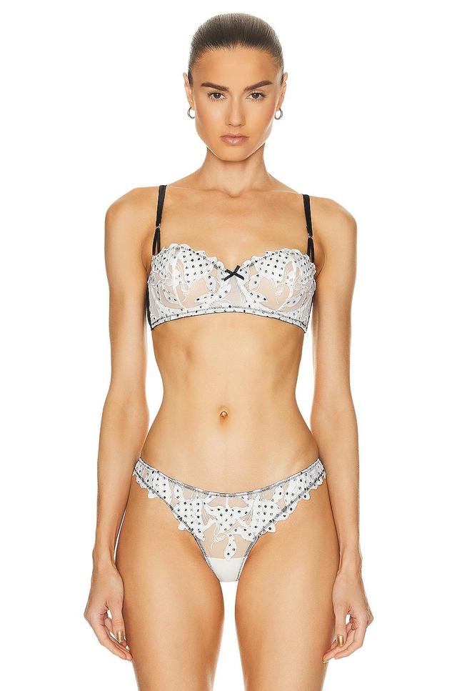 Womens Lily Embroidered Mesh Balconette Bra Product Image