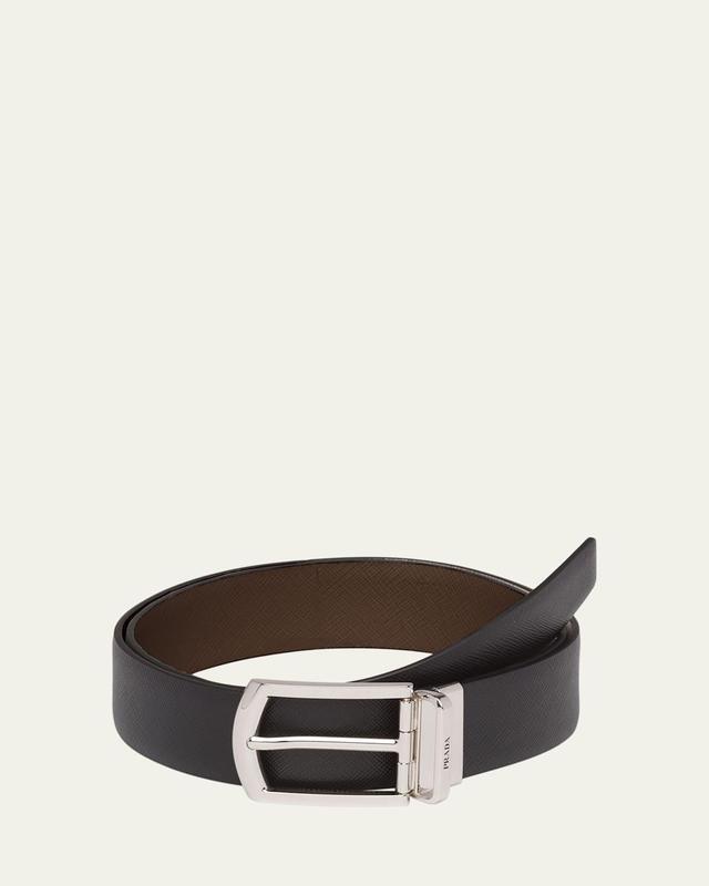 Mens Reversible Saffiano Leather Belt Product Image