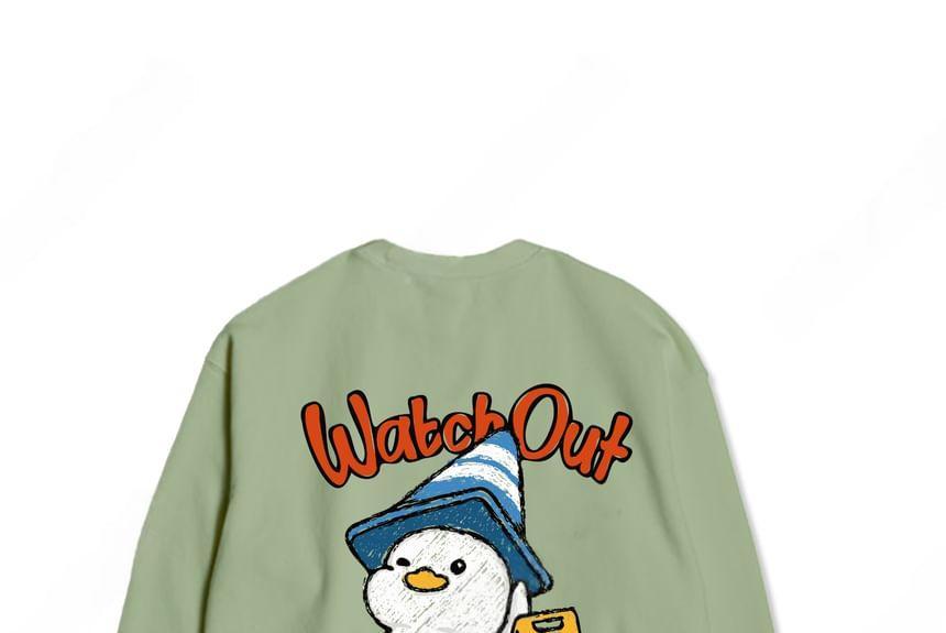 Duck Print Loose-Fit Sweatshirt Product Image