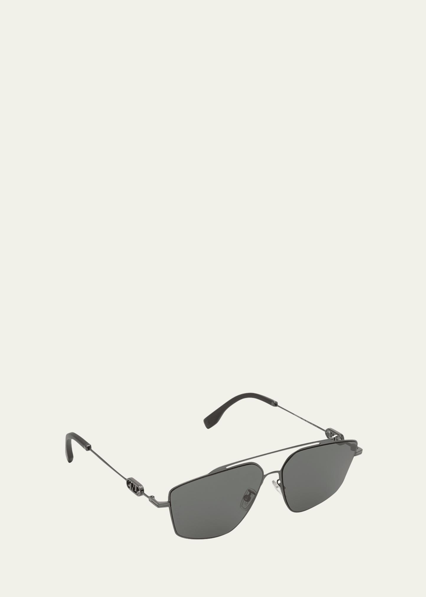 Mens OClock Metal Double-Bridge Aviator Sunglasses Product Image