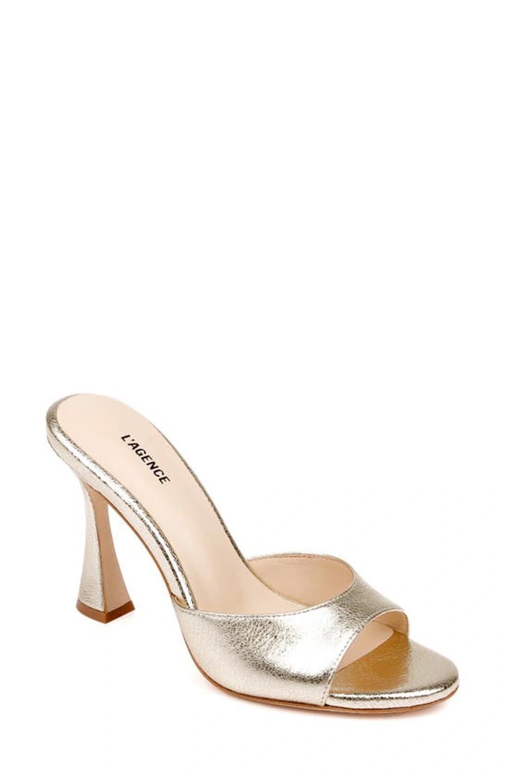 L AGENCE Avery Slide Sandal In Gold Product Image