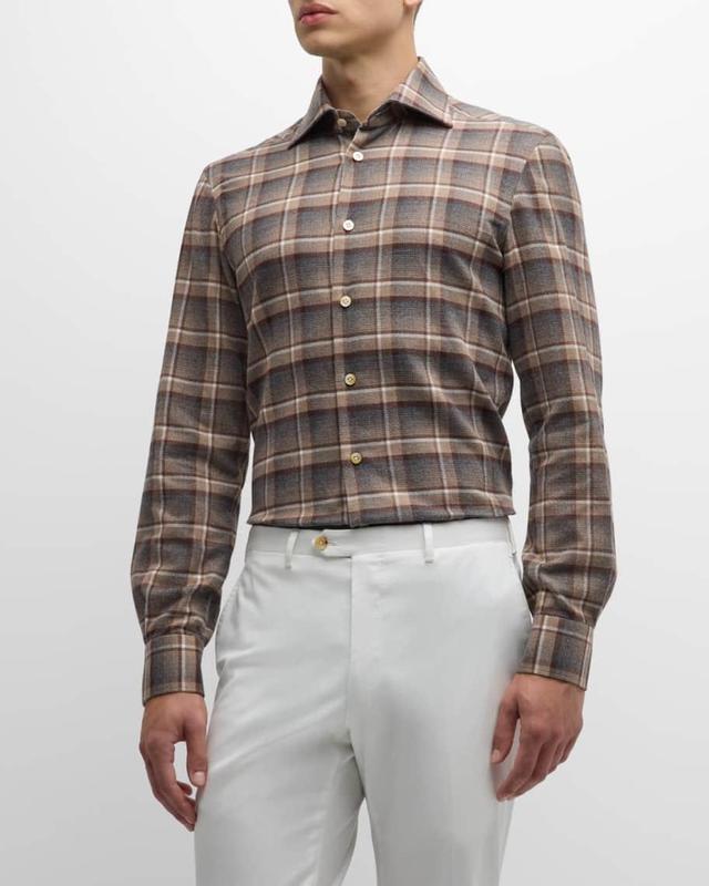 Mens Flannel Plaid Casual Button-Down Shirt Product Image