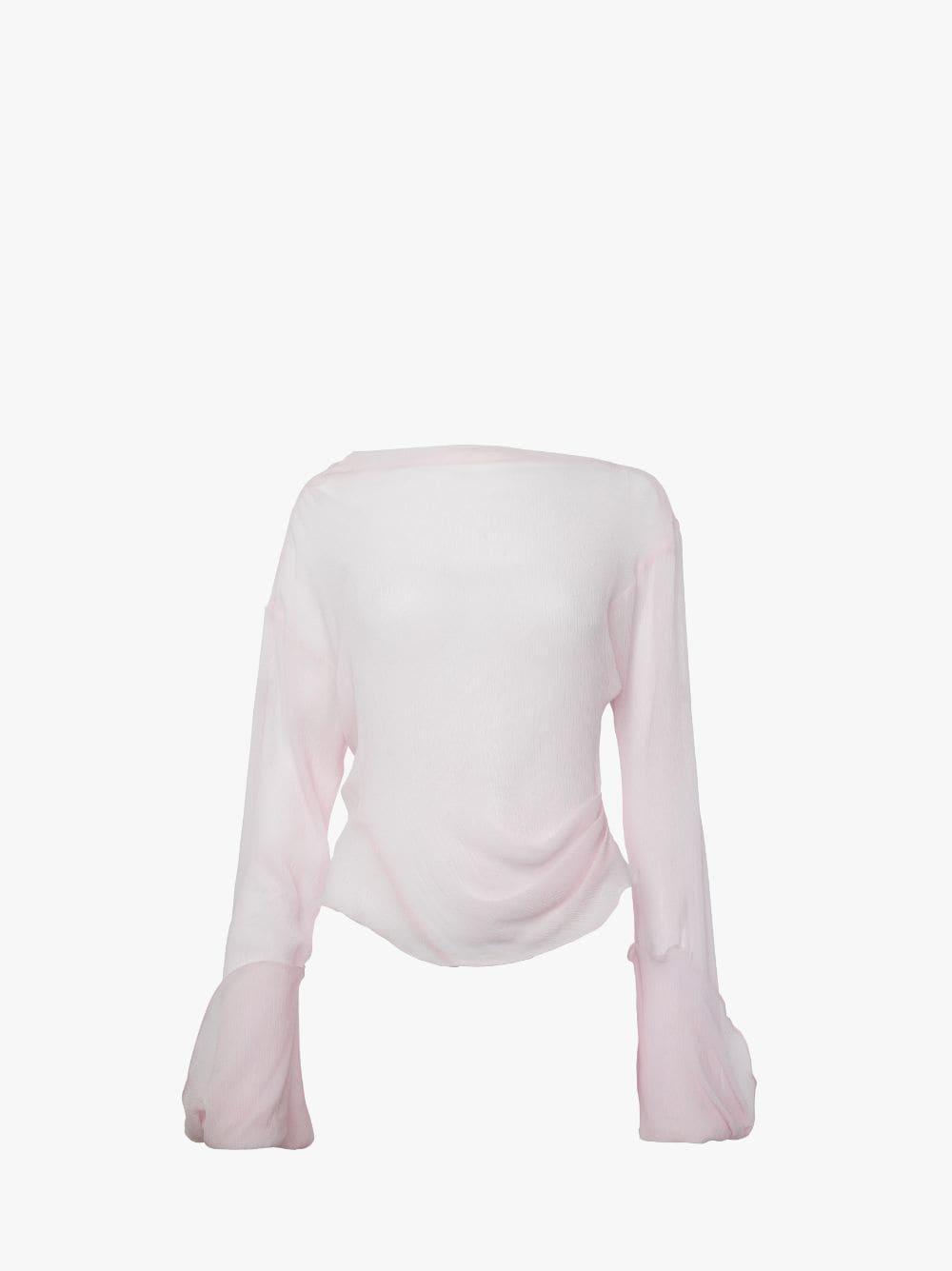 SHEER LONG SLEEVE TOP in pink | JW Anderson US  product image