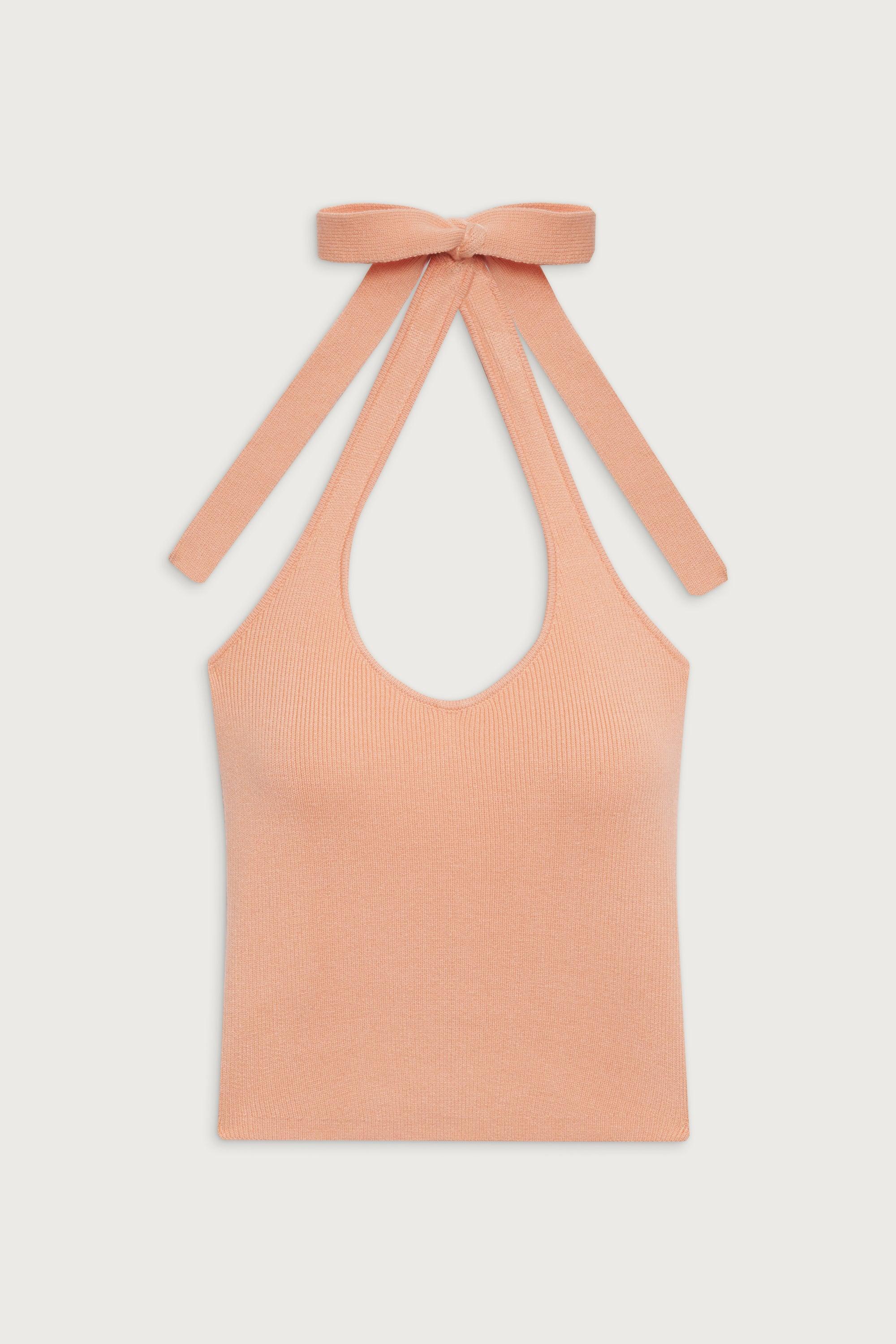 Marialla Cloud Knit Halter Top - Sweet Tea Product Image