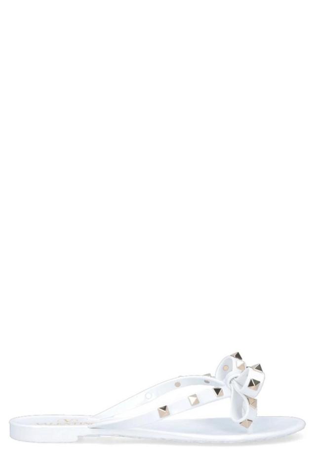 Rockstud Rubber Thong Sandals In White Product Image