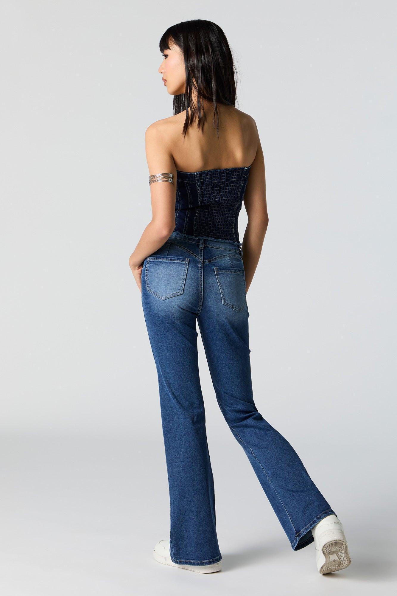 Dark Wash Mid Rise Flare Jean Female Product Image