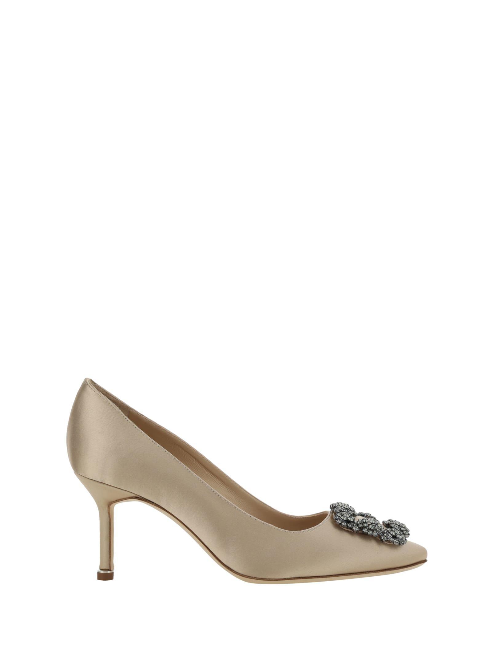 MANOLO BLAHNIK Hangisi Crystal-buckle Pumps In Brown Product Image