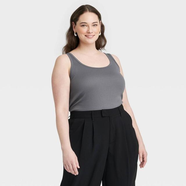 Womens Slim Fit Tank Top - A New Day Gray 2X Product Image