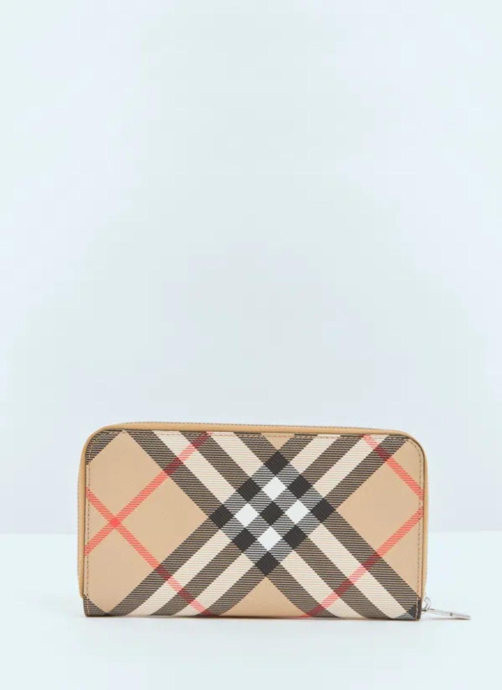 BURBERRY Check Long Wallet In Beige Product Image