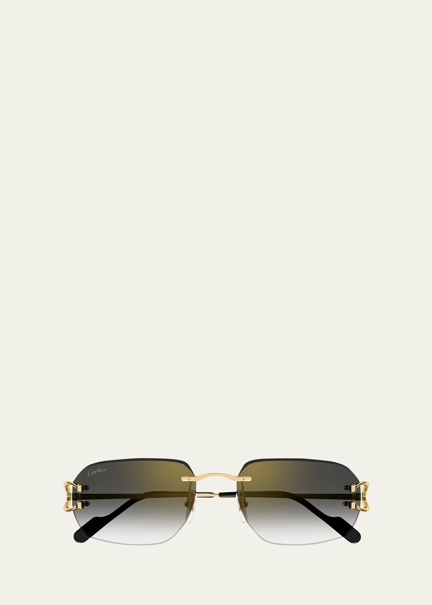 Mens CT0468SM Rimless Metal Rectangle Sunglasses Product Image