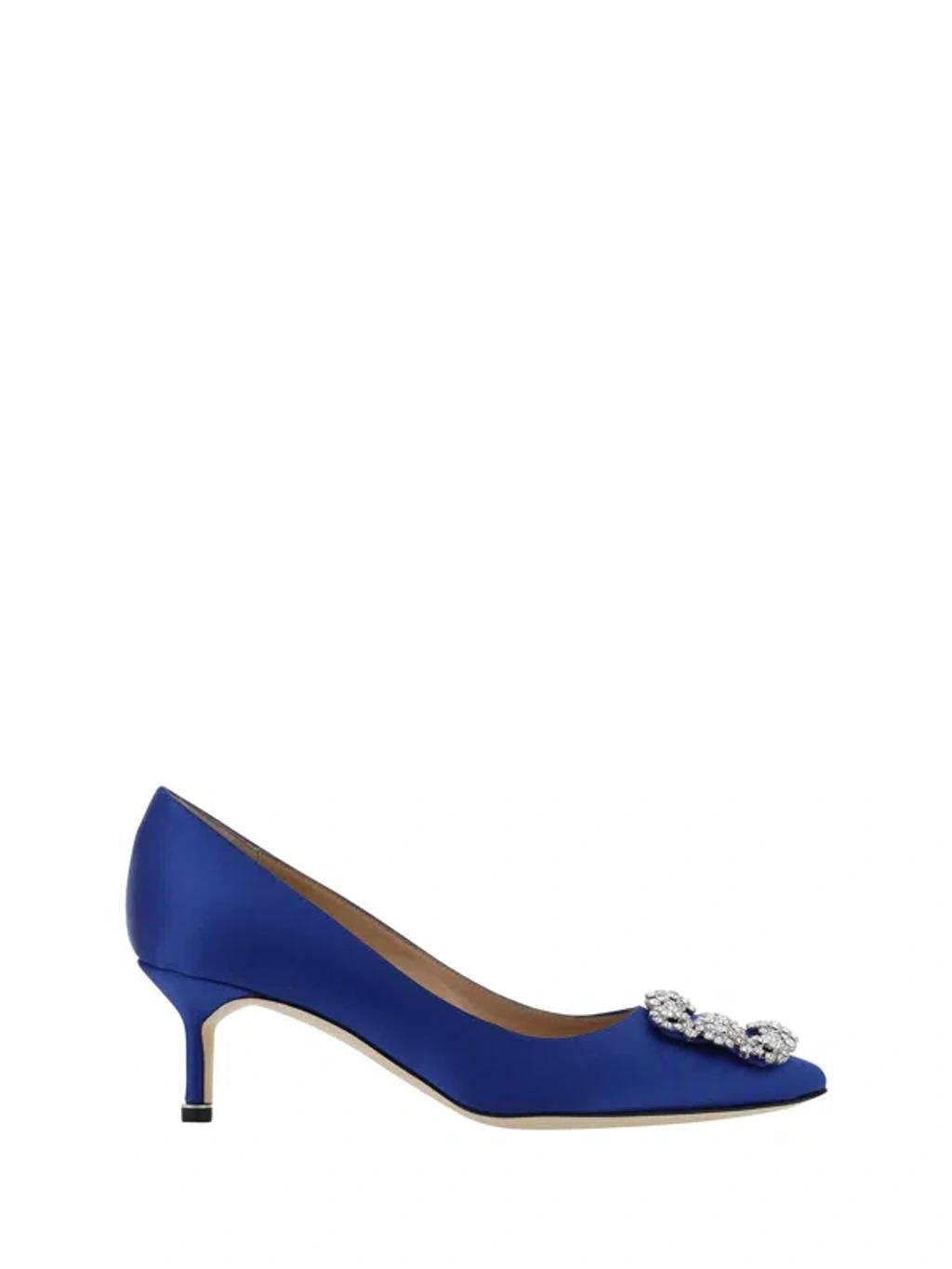 MANOLO BLAHNIK Hangisi Embellished Buckle Pumps In Multicolor Product Image