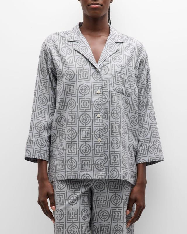 Infinity-Print Cotton Flannel Pajama Set Product Image