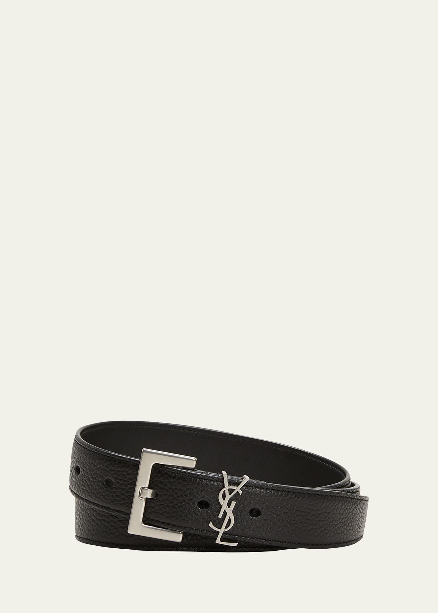 Mens YSL Logo Leather Belt Product Image