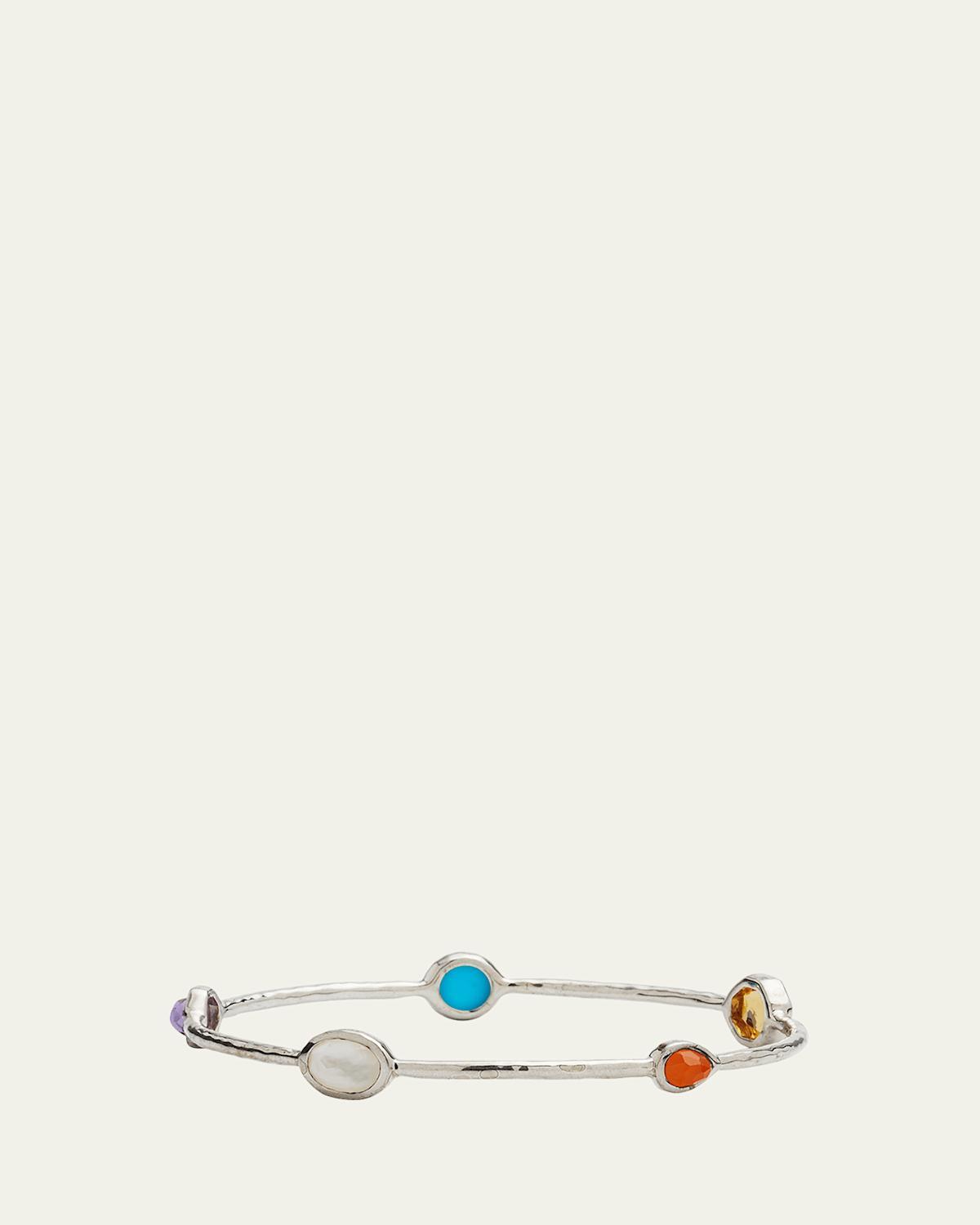 Womens Rock Candy Sterling Silver & Multi-Stone 5-Station Bangle Bracelet Product Image