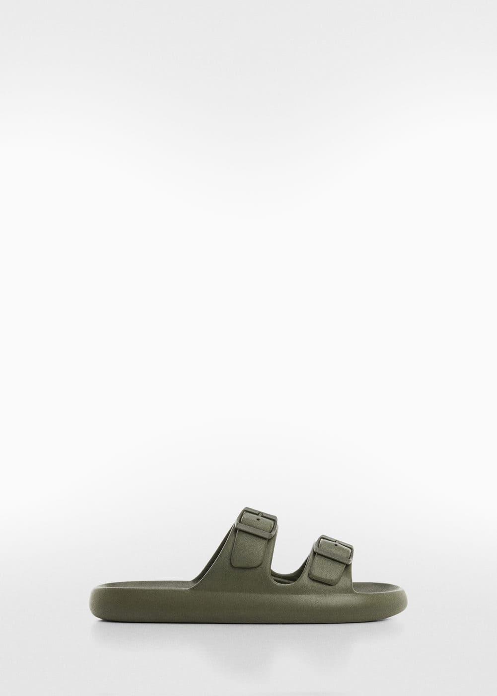 MANGO MAN - Double-buckle rubber sandals khakiMen Product Image