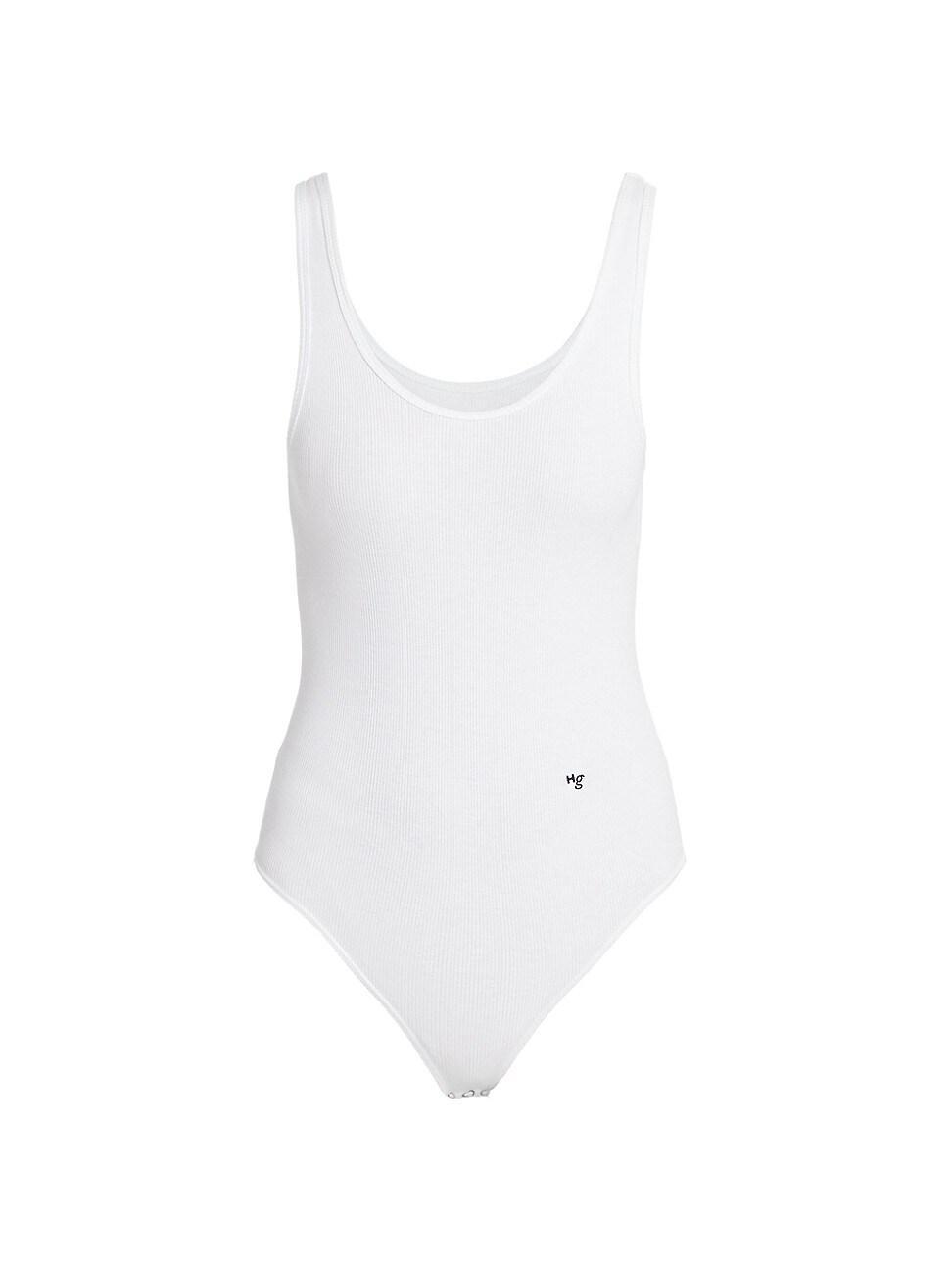 Womens Ribbed Cotton Bodysuit Product Image