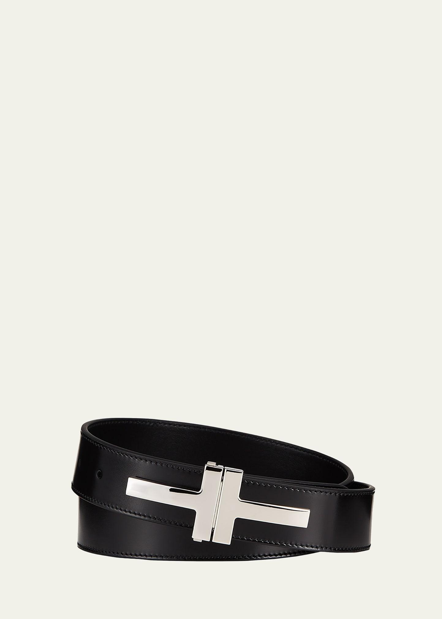 Mens Double T Leather Belt Product Image