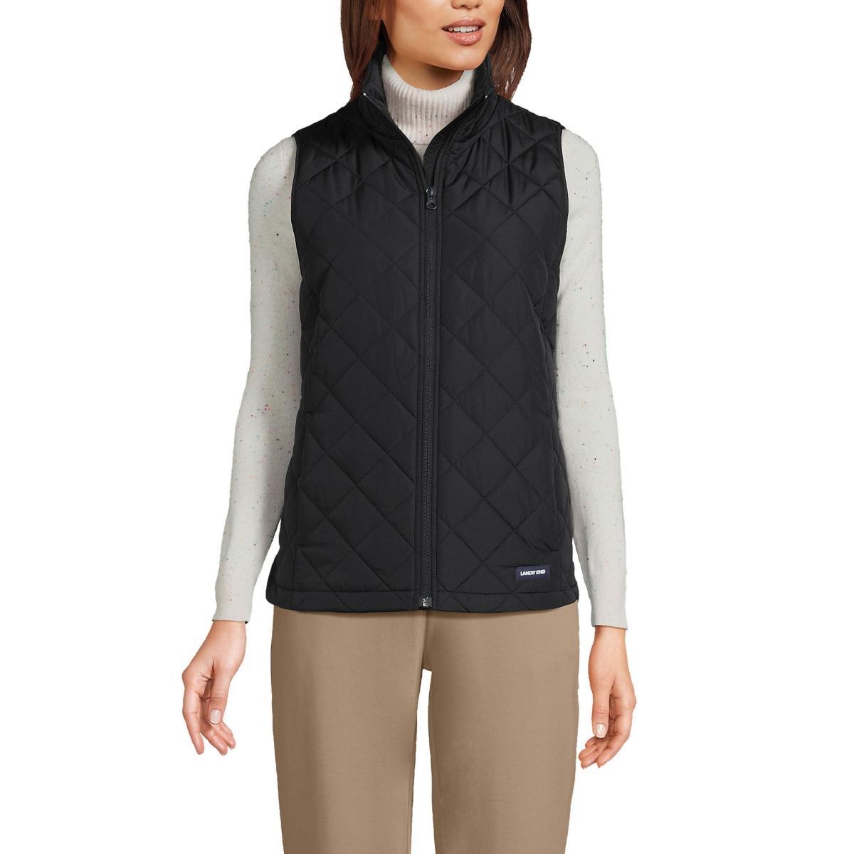 Womens Lands End Insulated Vest Green Product Image