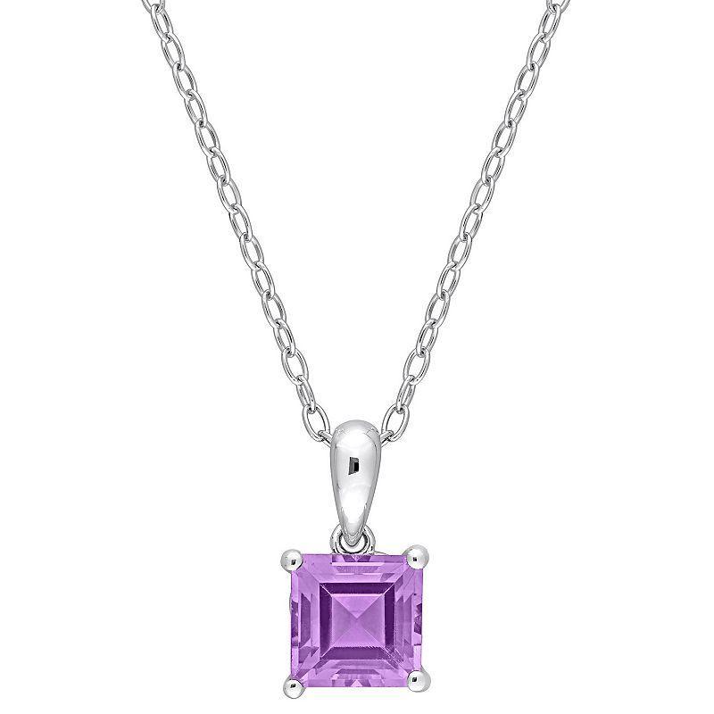 Stella Grace Sterling Silver & Gemstone Stud Pendant Necklace, Womens Purple Product Image