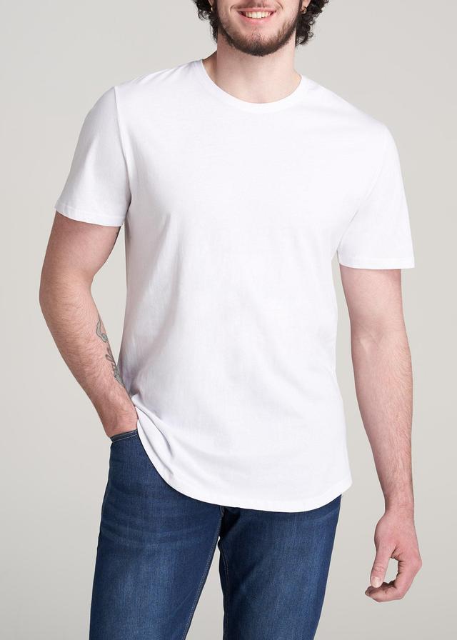 Everyday Scoop Bottom REGULAR FIT T-Shirt for Tall Men in White Product Image