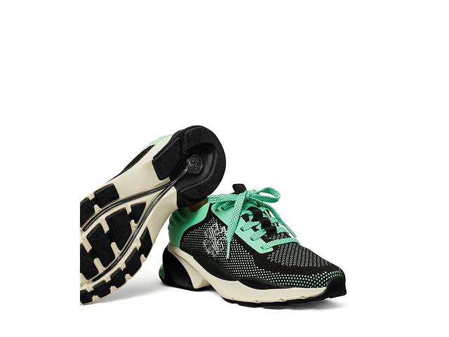 Tory Burch Good Luck Knit Trainer (Mint/Black) Women's Shoes Product Image