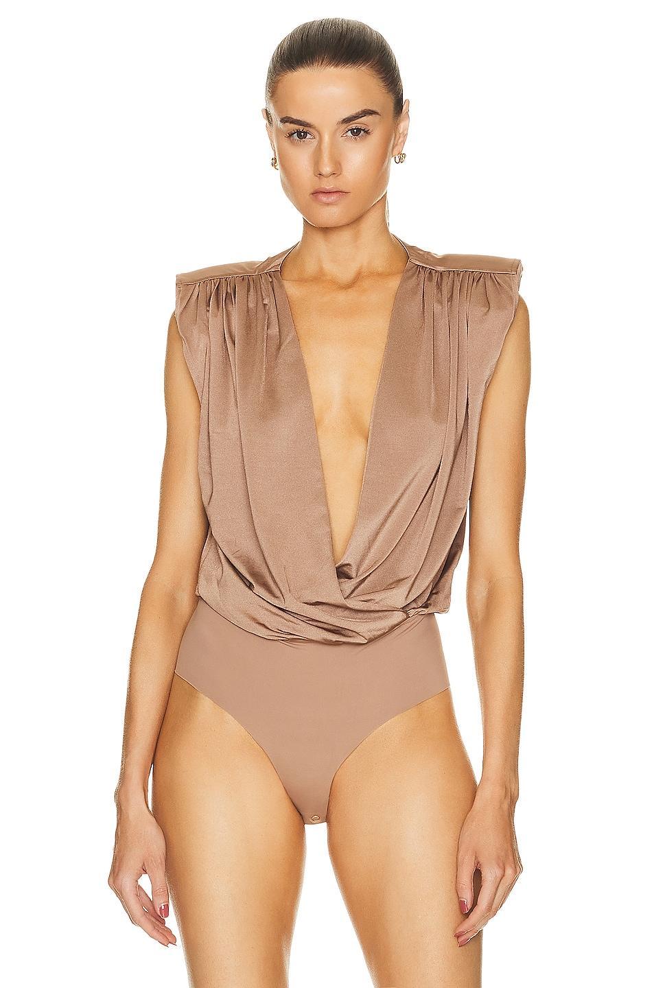 L'AGENCE Akari Bodysuit Beige. (also in ). Product Image