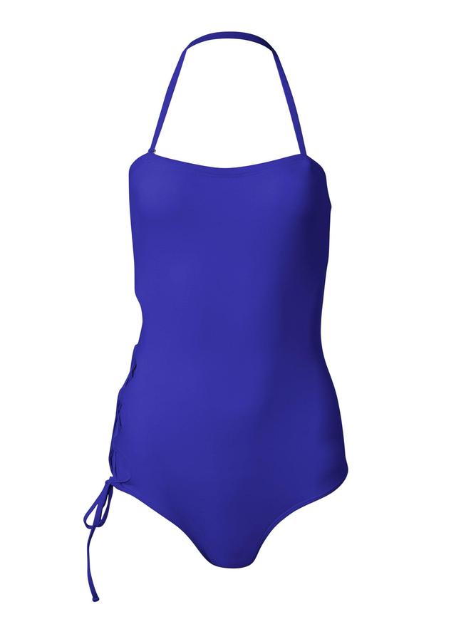 Lace-Up Strappy One-Piece - Cobalt Blue Product Image