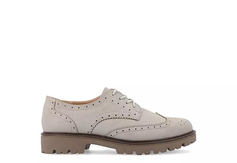 Journee Collection Claudiya Womens Tru Comfort Foam Oxford Flats Grey Product Image