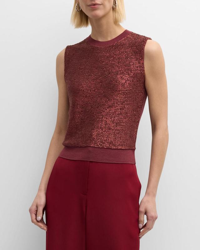 Womens Sequined Wool & Silk-Blend Top Product Image