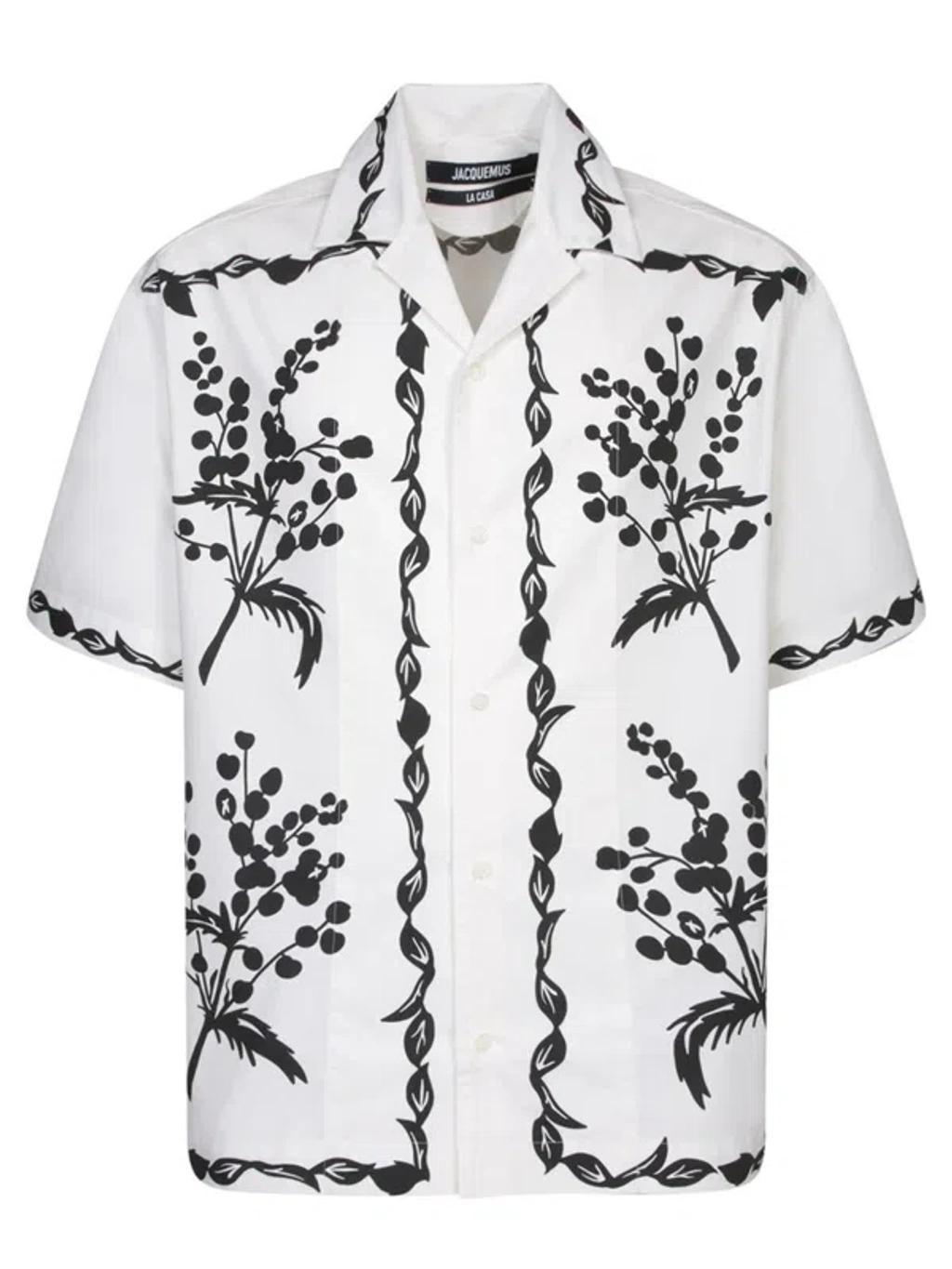 JACQUEMUS La Chemise Jean Printed Cotton Shirt In White Product Image