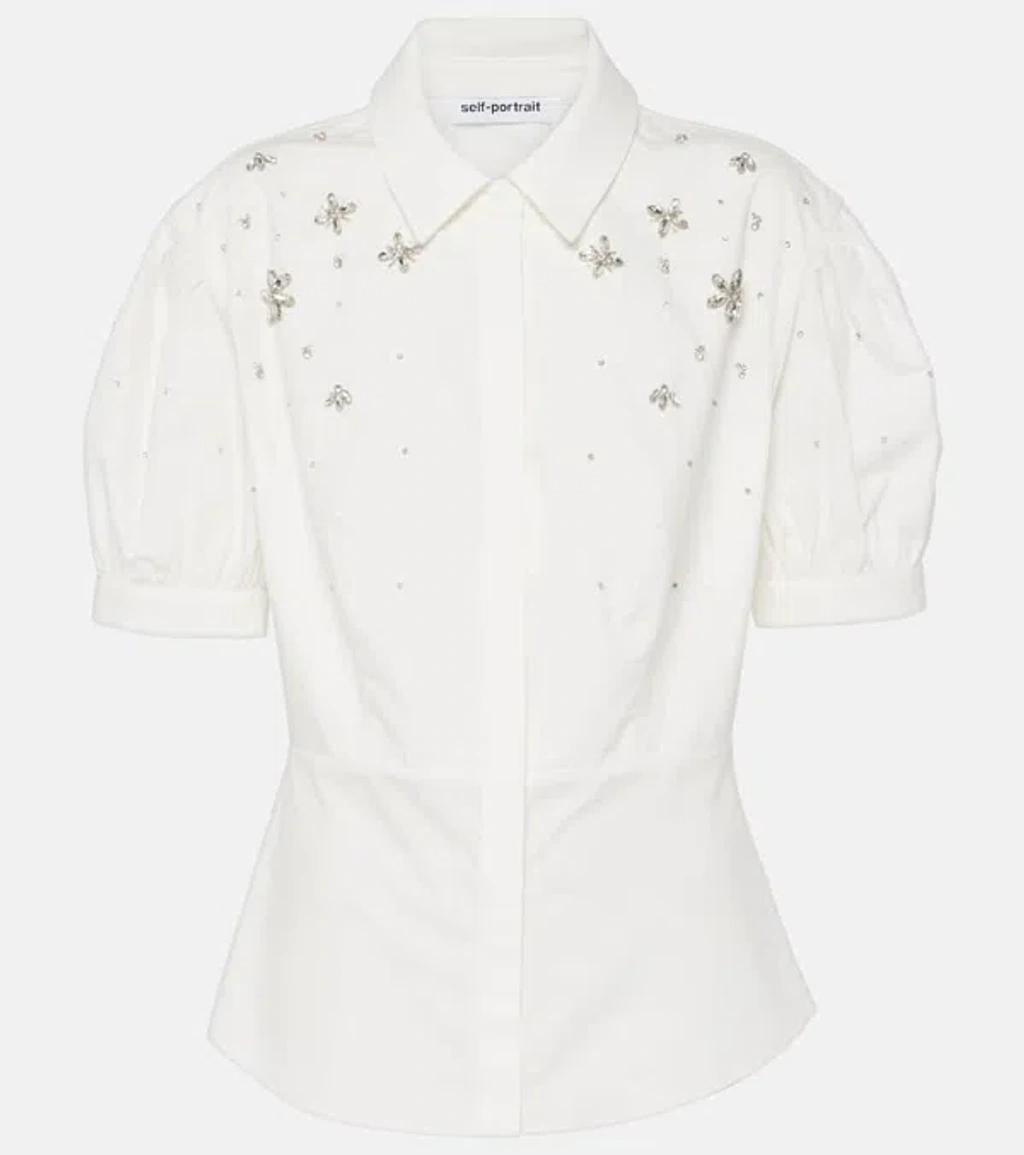 Cotton Embellished Shirt In White product image