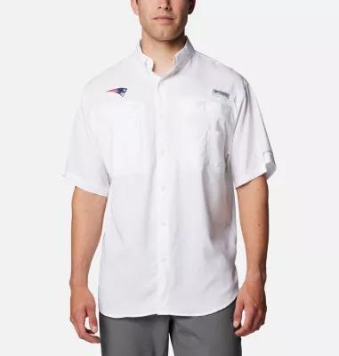 Columbia Mens PFG Tamiami Short Sleeve Shirt - New England Patriots- Product Image