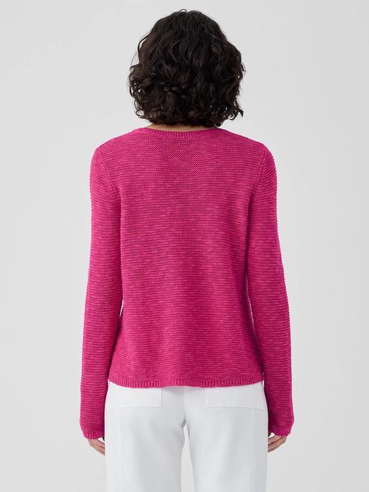 Organic Linen Cotton Slub Crew Neck Top Product Image