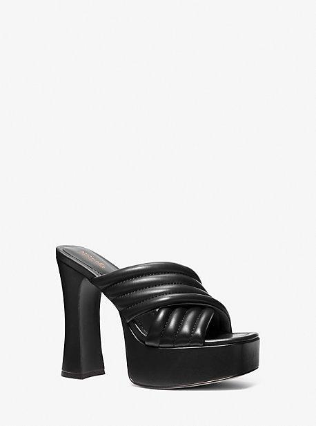 Michael Kors Portia Nappa Leather Platform Sandals Product Image