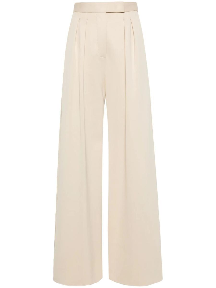 MAX MARA Zinnia Wide-leg Pleated Trousers In Beige Product Image