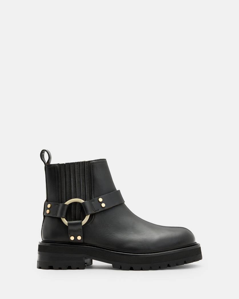 Maddie Ankle Length Leather Biker Boots Product Image