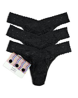 Hanky Panky Womens Signature Lace Original Thong 3 Pack - Pink Lady Product Image