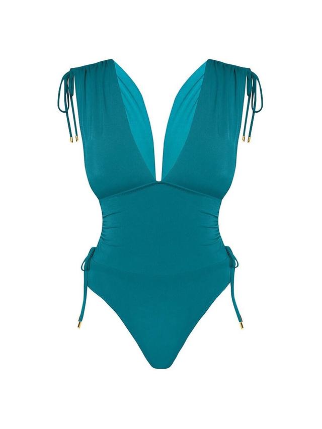 Robin Piccone Aubrey V-Neck One-Piece Swimsuit Product Image