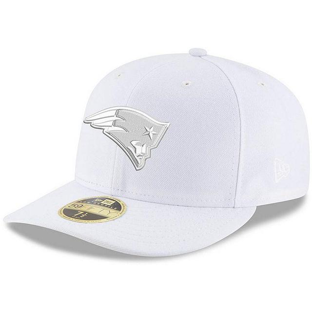 Mens New Era New England Patriots White Low Profile 59FIFTY Fitted Hat Product Image