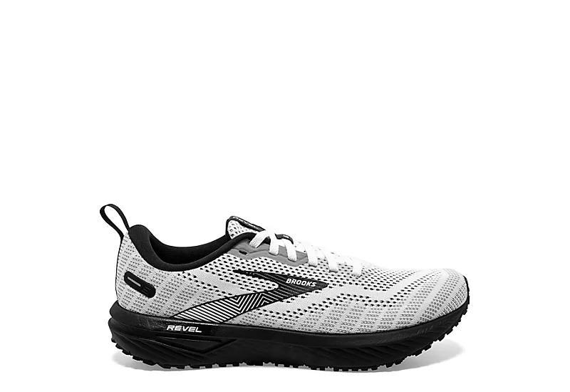 Brooks Womens Revel 6 - Walking Shoes White/Black Product Image