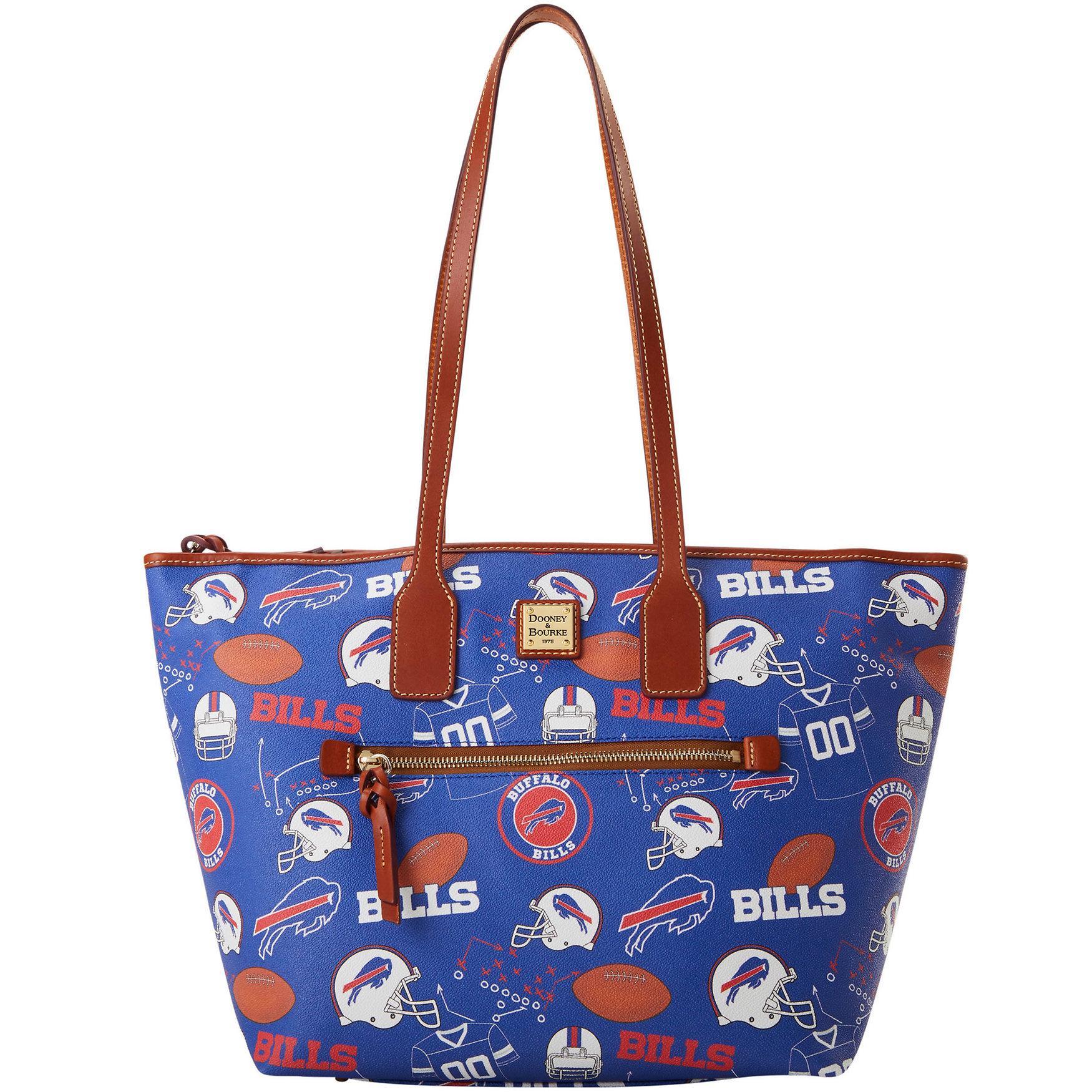 Dooney & Bourke Womens NFL Bills Coated Cotton Tote Shopping Bag in Navy Product Image