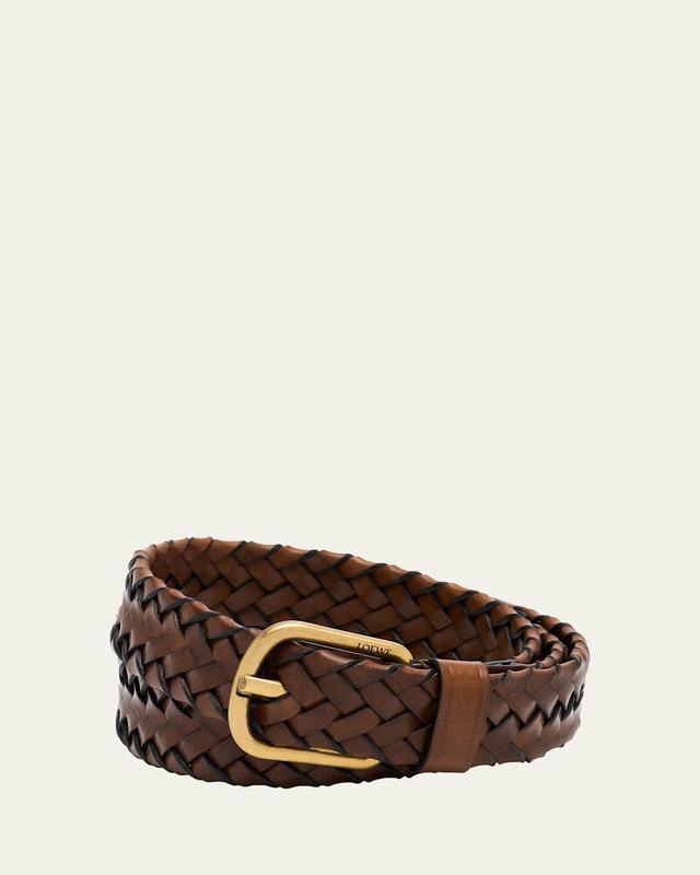 Mens Woven Leather Belt Product Image